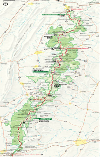 Skyline Drive Parkway Maps | Blue Ridge Mountain Travel for NC, SC, VA ...